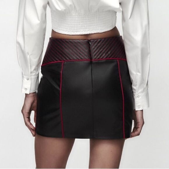 NWT Zara Faux Leather Mini Skirt - Picture 8 of 10